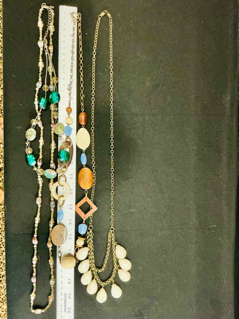 Multi-Strand Beaded Glass Wood Statement Necklace’s Multi Colored Southwestern - Picture 15 of 16